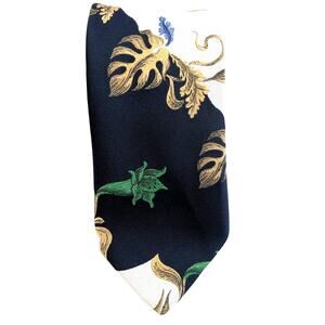 Necktie VTG Gayfer's by Mr. John Mens Blue White Green Tan Flower Leaf Pattern